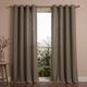 Cotton slub curtain showing textured weave detail, Dark Grey