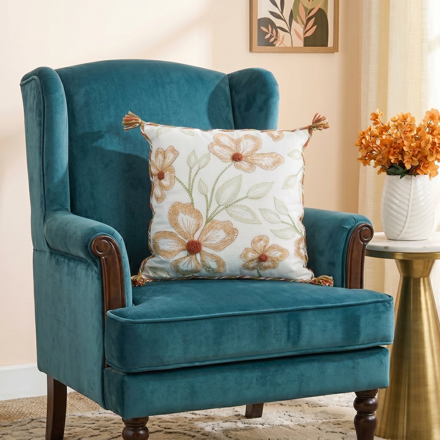 Cushion Cover Daisy Rust