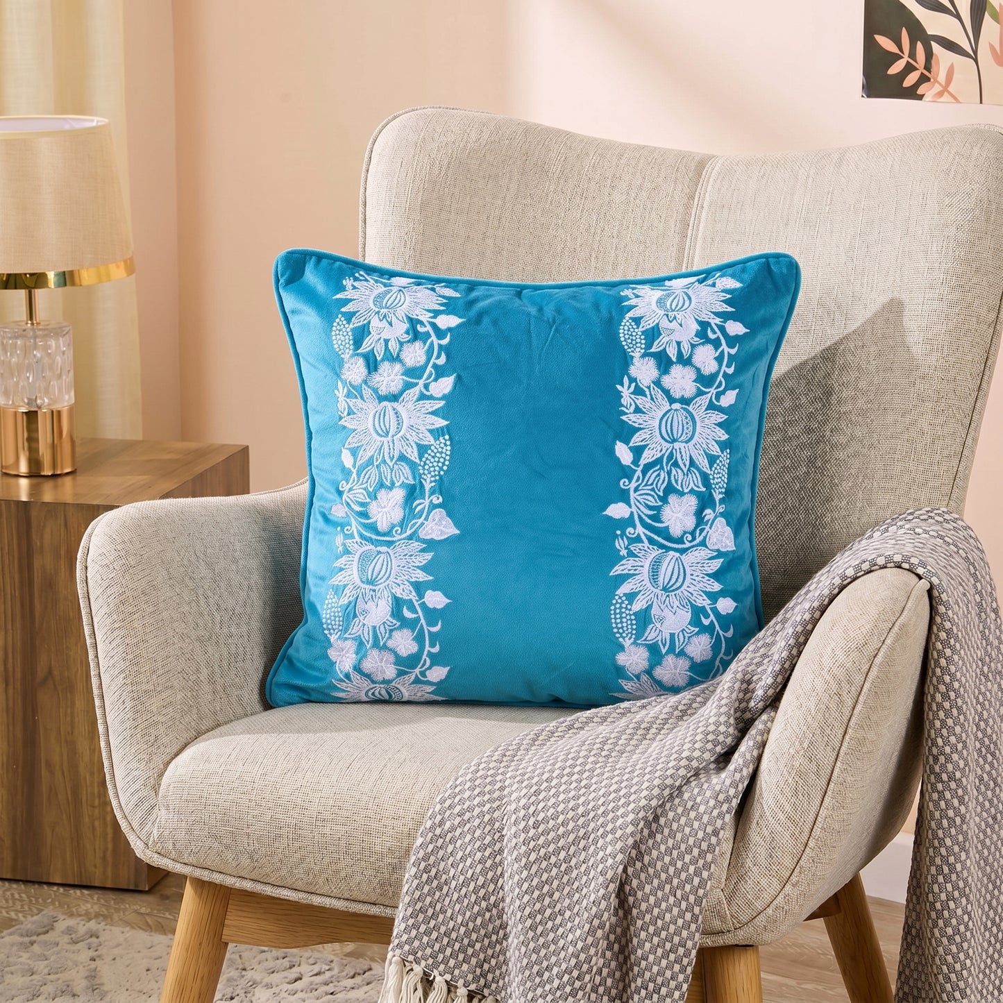 Cushion Cover Jacobean White