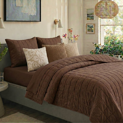 European Linen Grid Quilt set