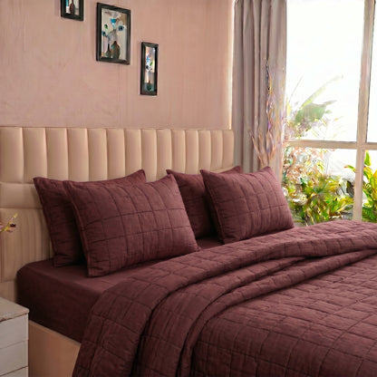 European Linen Grid Quilted Shams