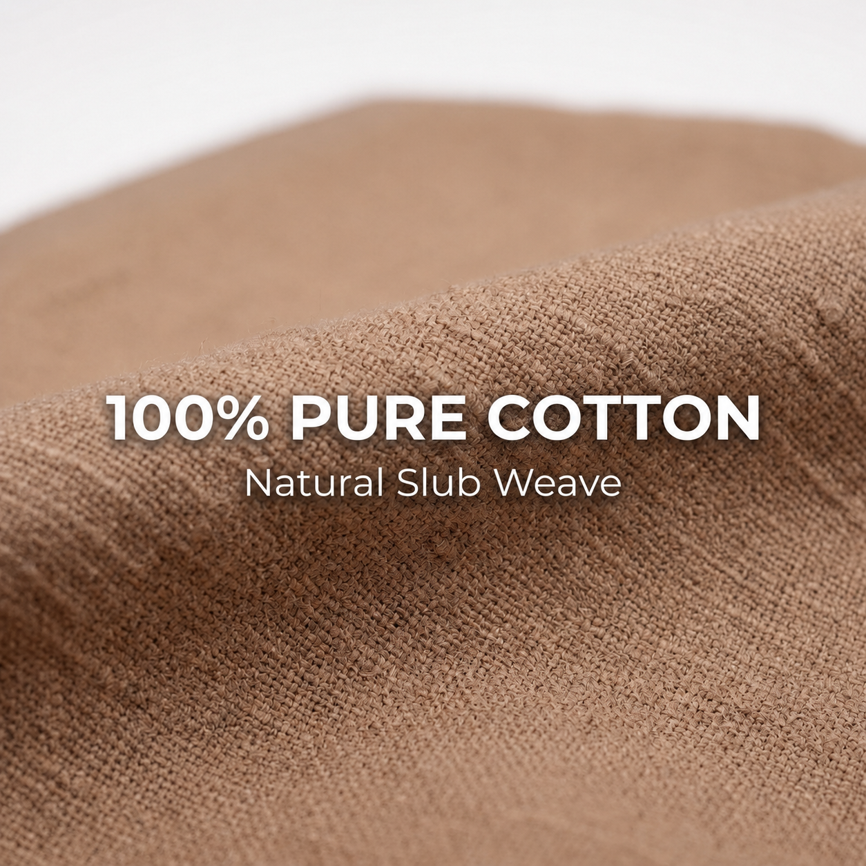 Cotton slub curtain, full panel, Beige