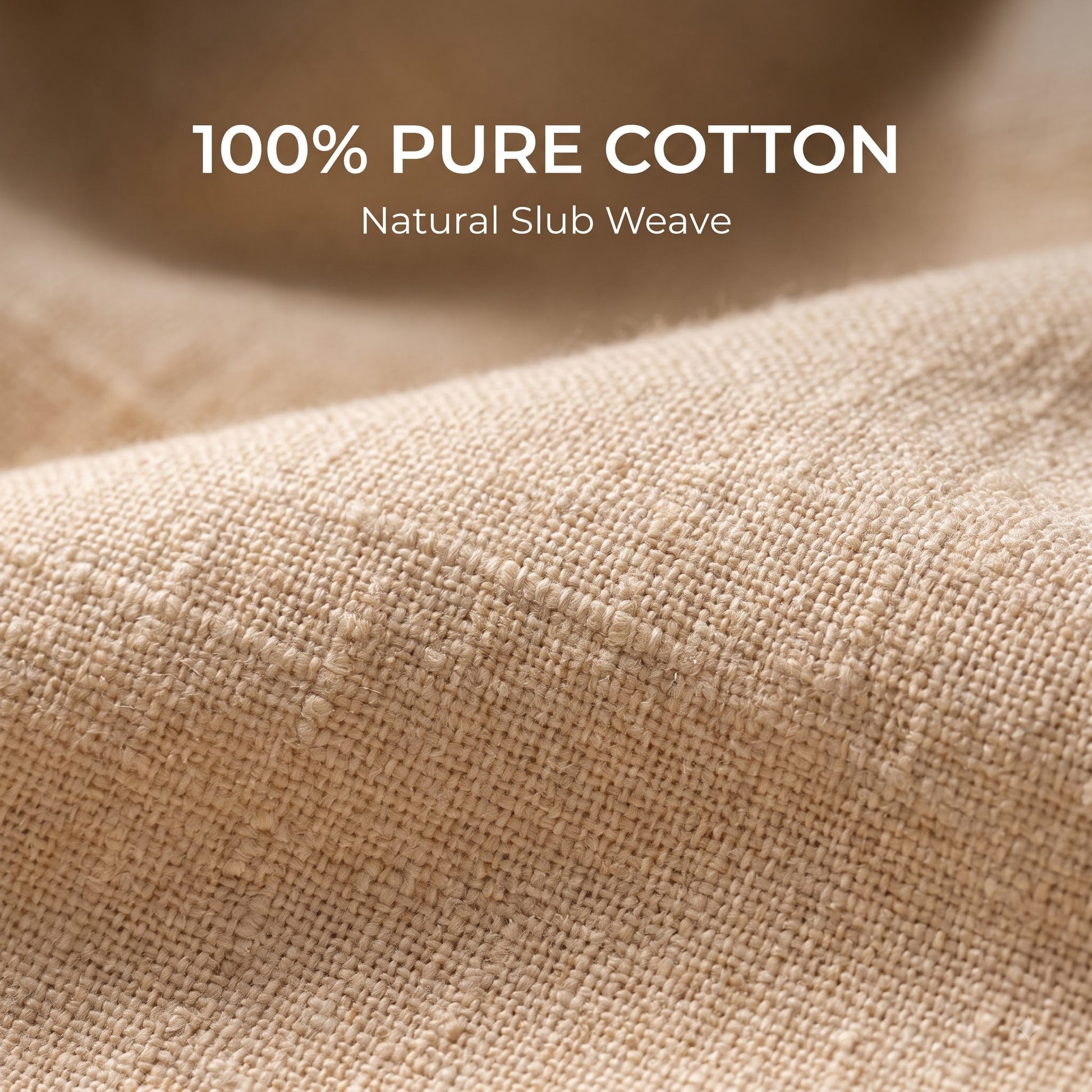 Cotton slub curtain, full panel, Ivory