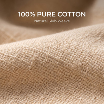 Cotton slub curtain, full panel, Ivory