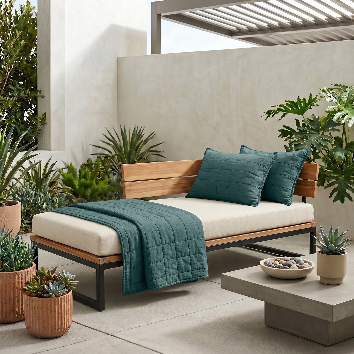European Linen Grid Quilt set