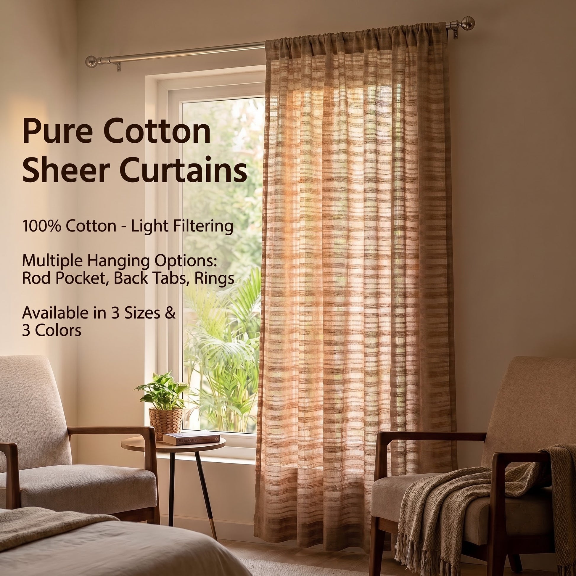 Elysion Pure Cotton Sheer Curtains