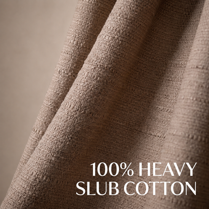 Heavy slub cotton curtain, full panel, Beige