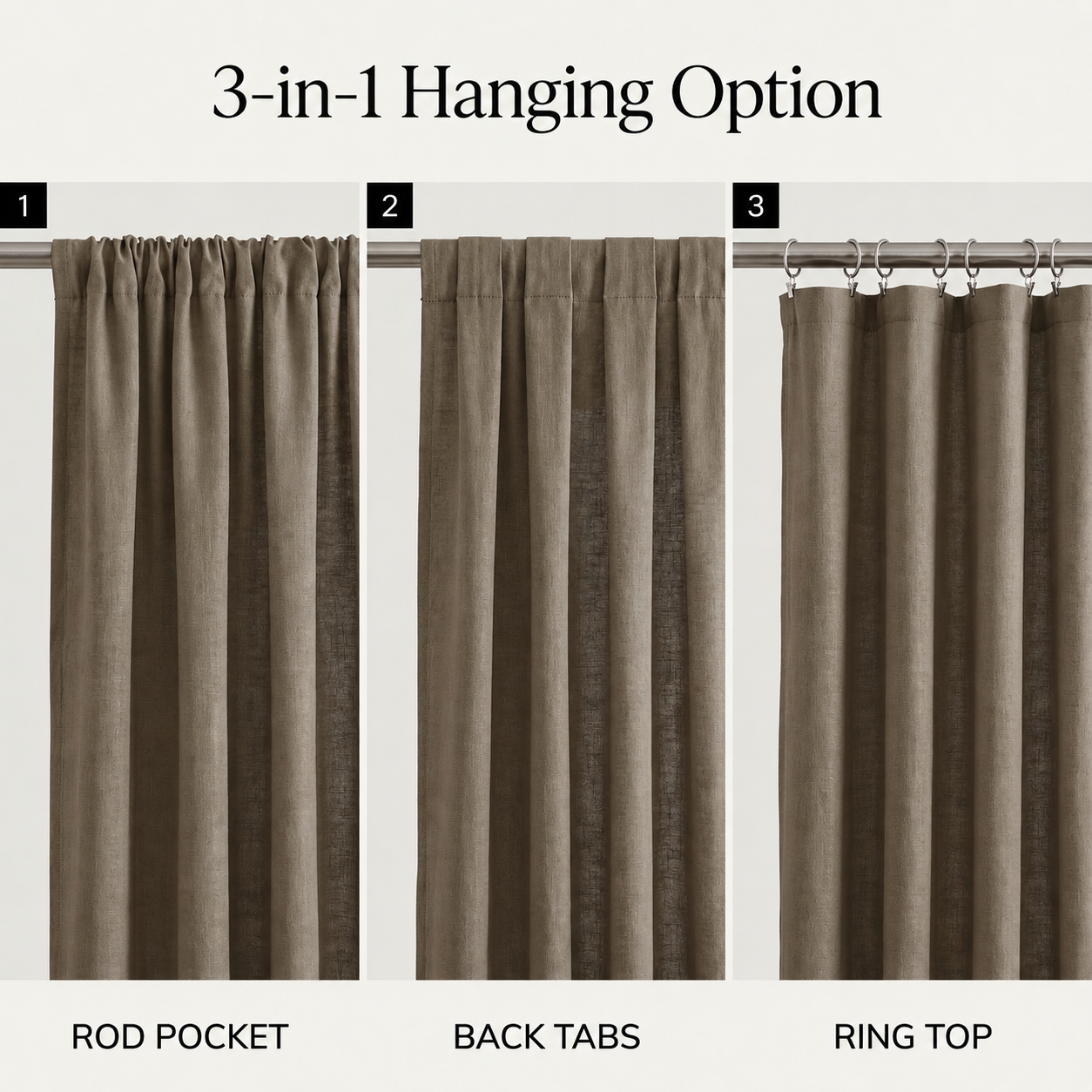 Cotton slub curtain showing textured weave detail, Dark Grey