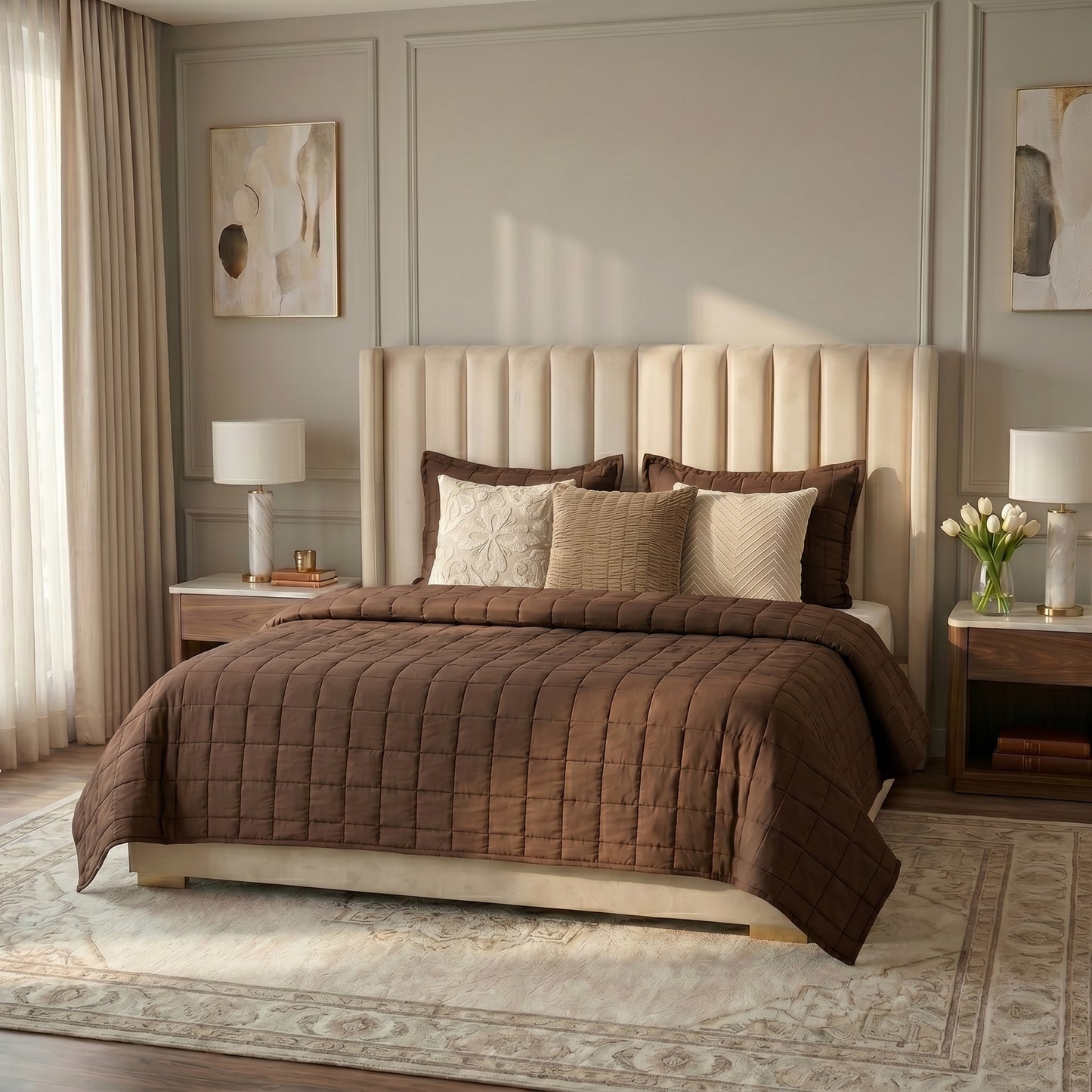 European Linen Grid Quilt