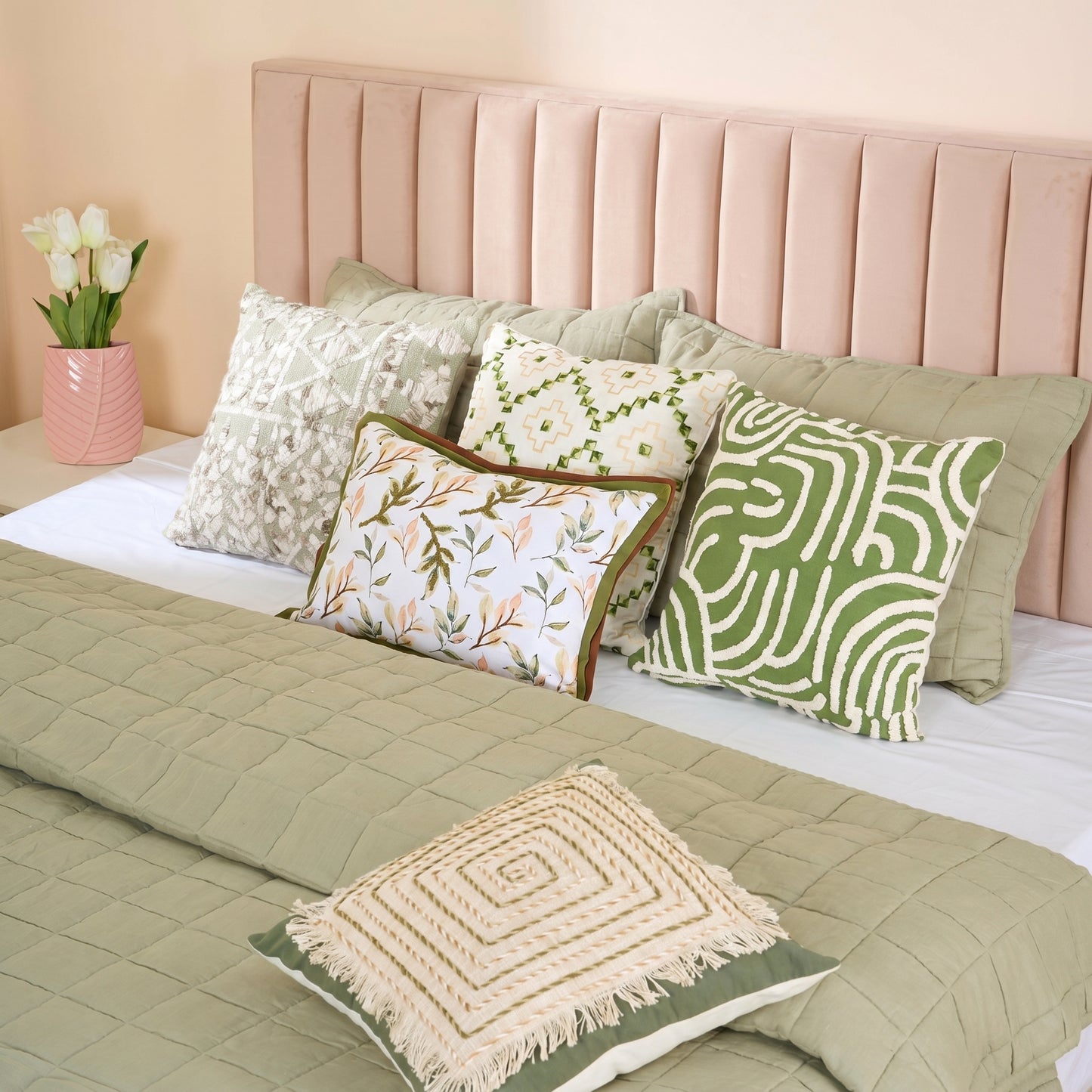 European Linen Grid Quilt set