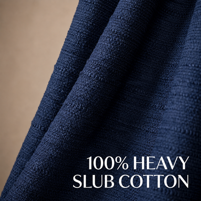 Heavy slub cotton curtain, full panel, Nightfall