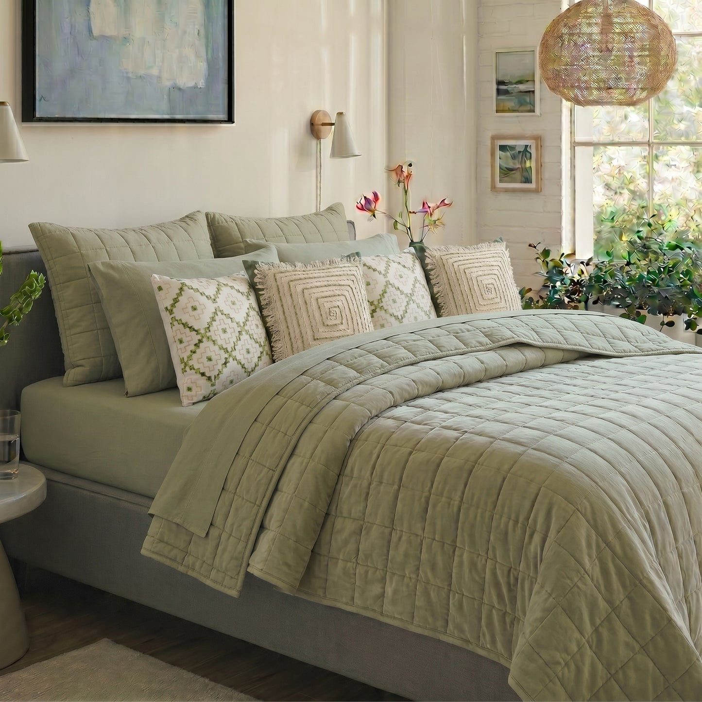 European Linen Grid Quilt