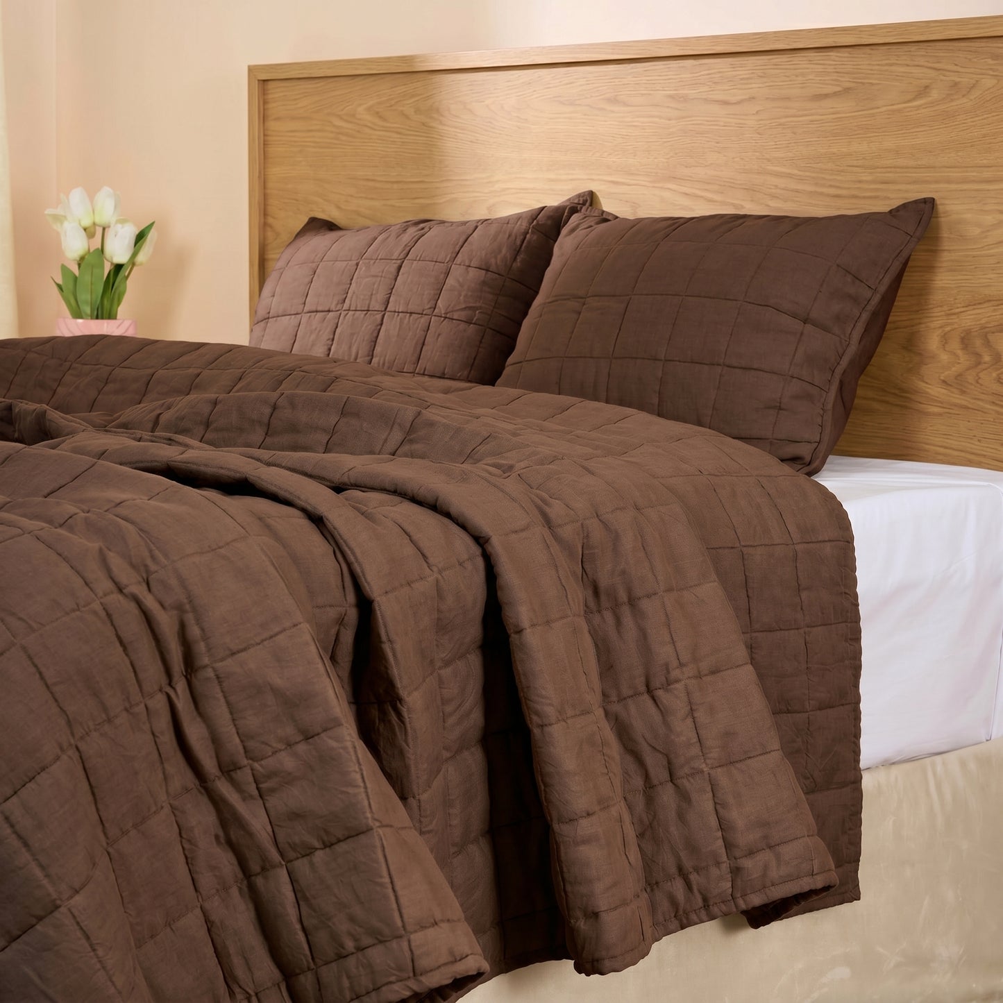European Linen Grid Quilt set