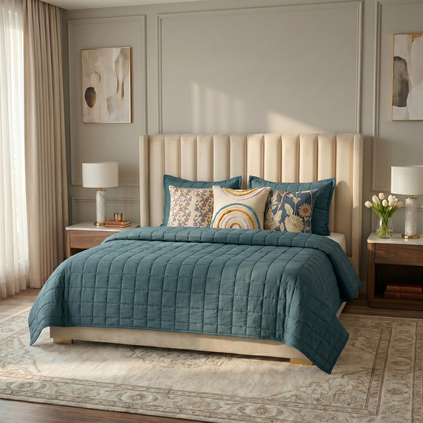 European Linen Grid Quilt
