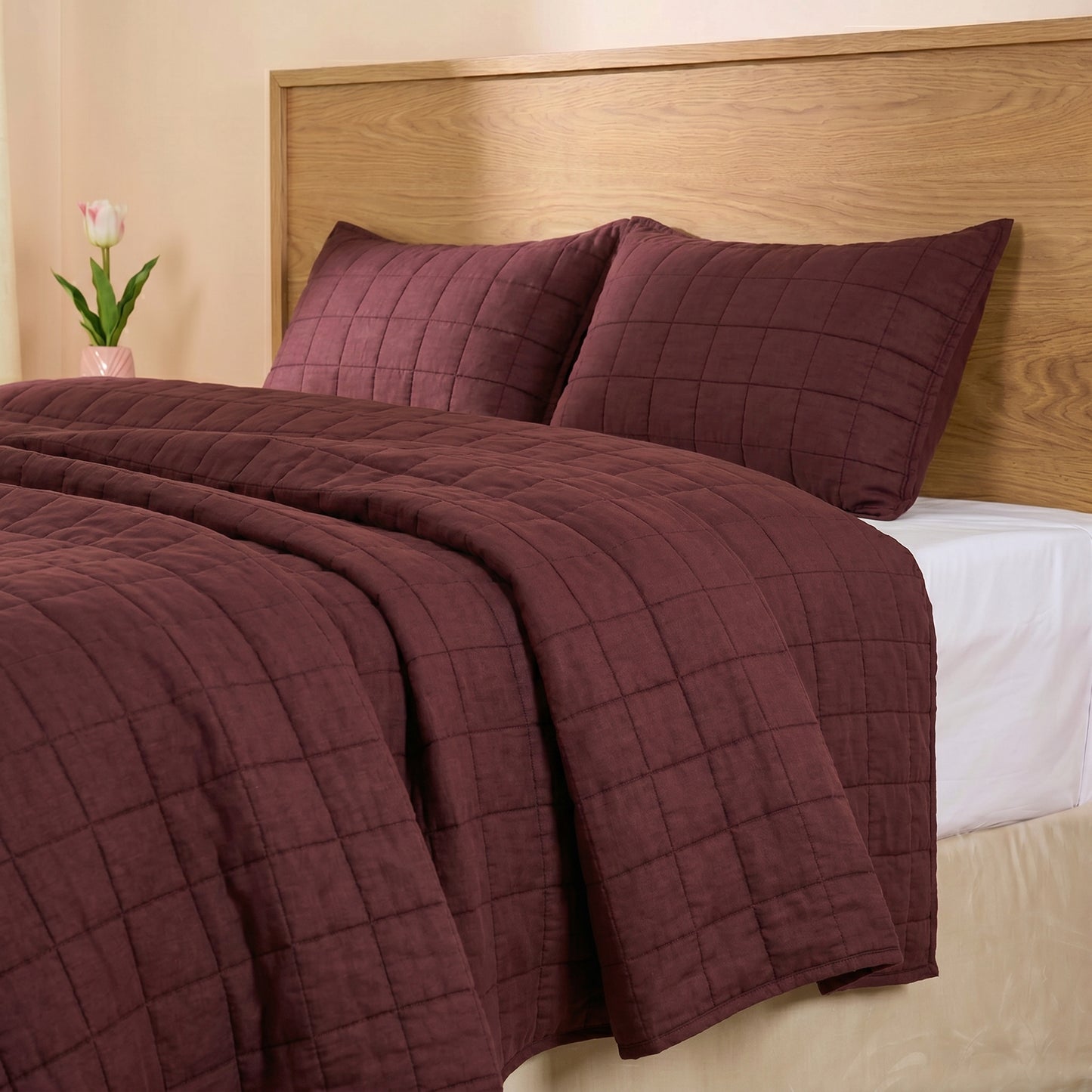 European Linen Grid Quilt set