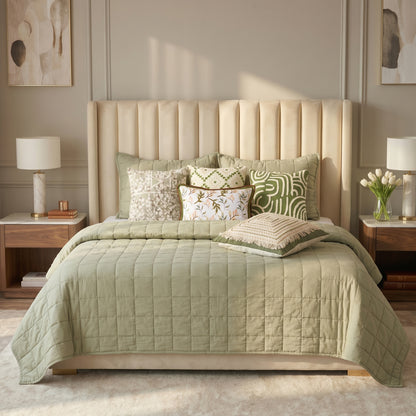 European Linen Grid Quilt set