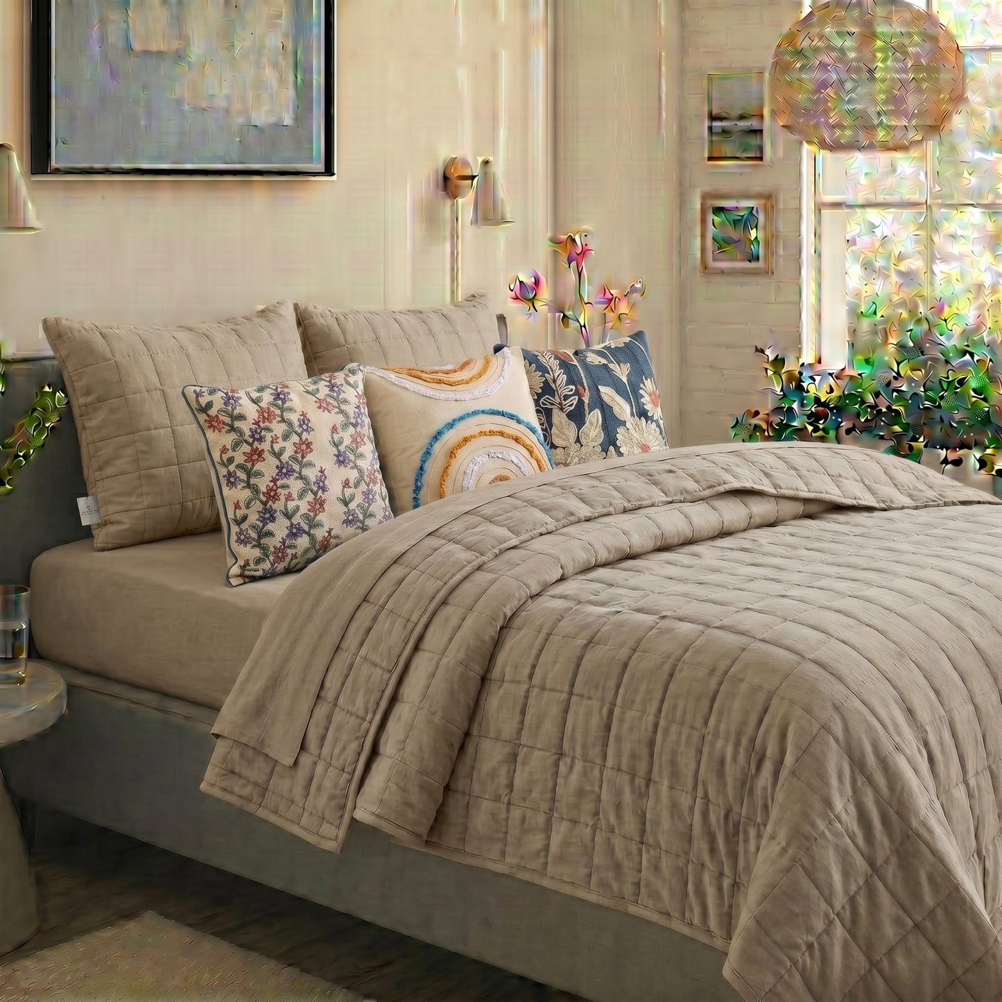 European Linen Grid Quilt