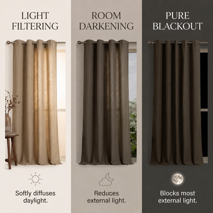 Cotton slub curtain, full panel, Beige