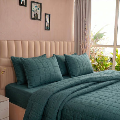 European Linen Grid Quilt set