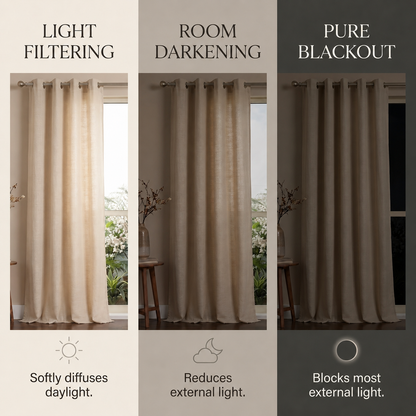 Cotton slub curtain, full panel, Ivory