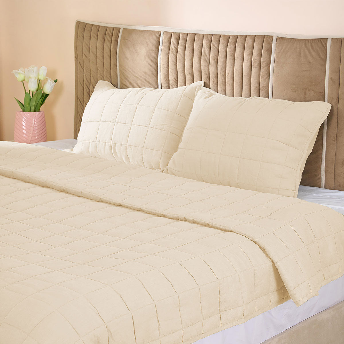 European Linen Grid Quilt