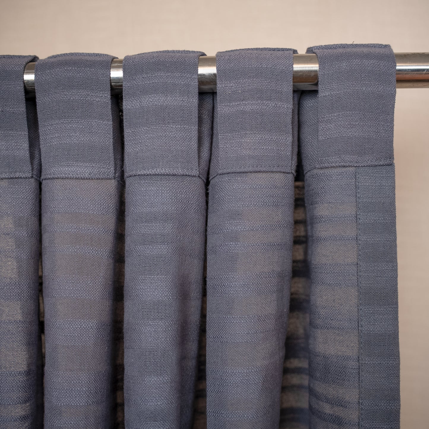 Cotton sheer curtain in Ivory, styled in living room Nightfall