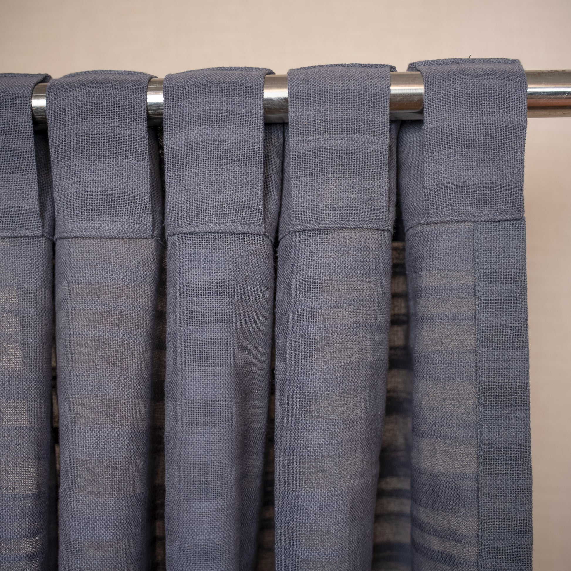 Cotton sheer curtain in Ivory, styled in living room Nightfall