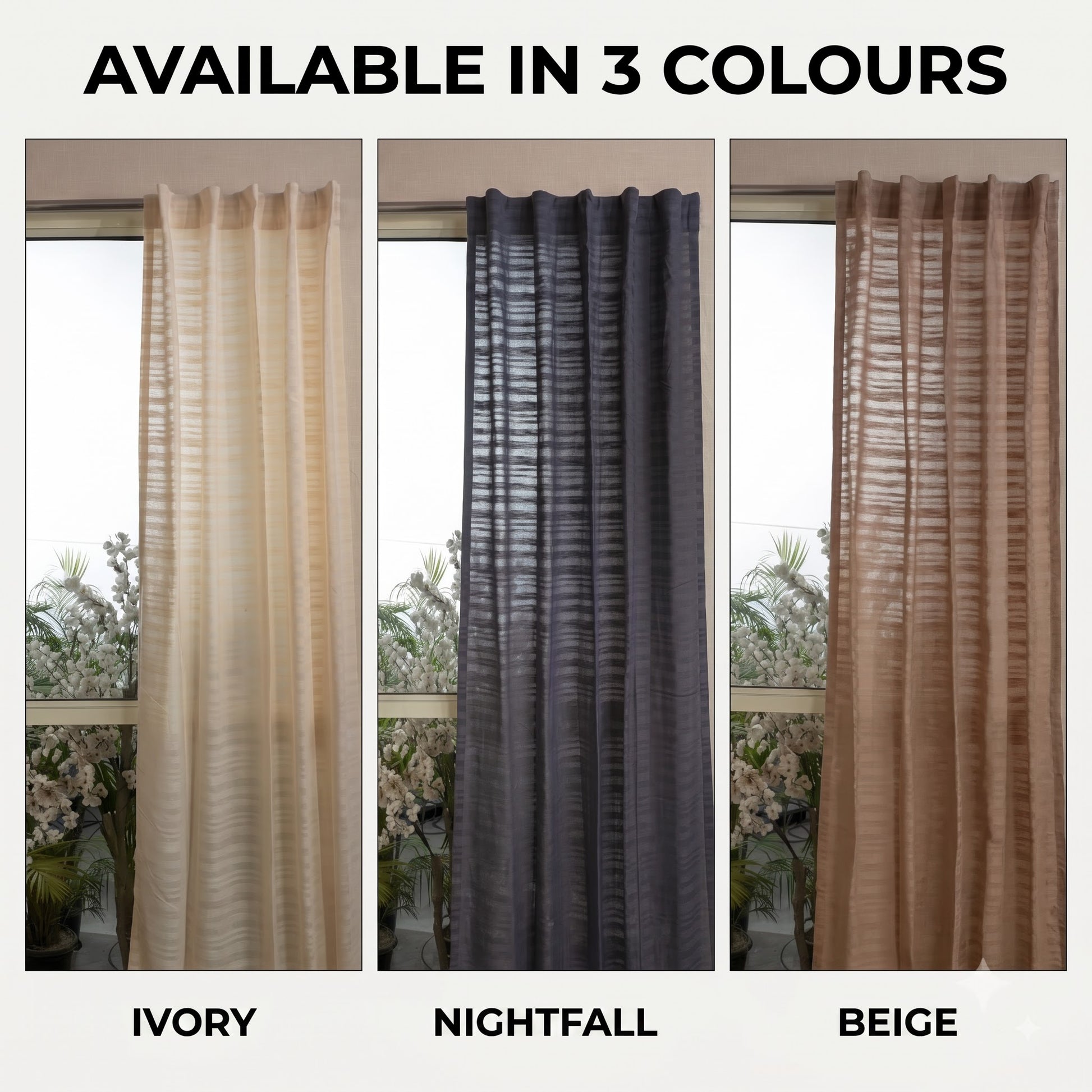Elysion Pure Cotton Sheer Curtains