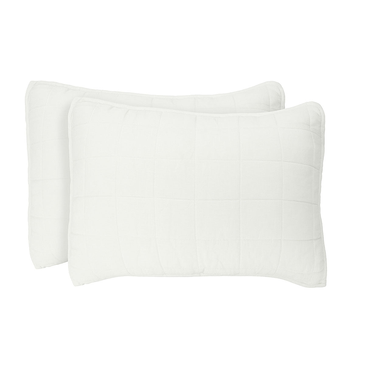 European Linen Grid Quilted Shams