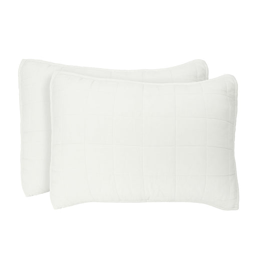 European Linen Grid Quilted Shams