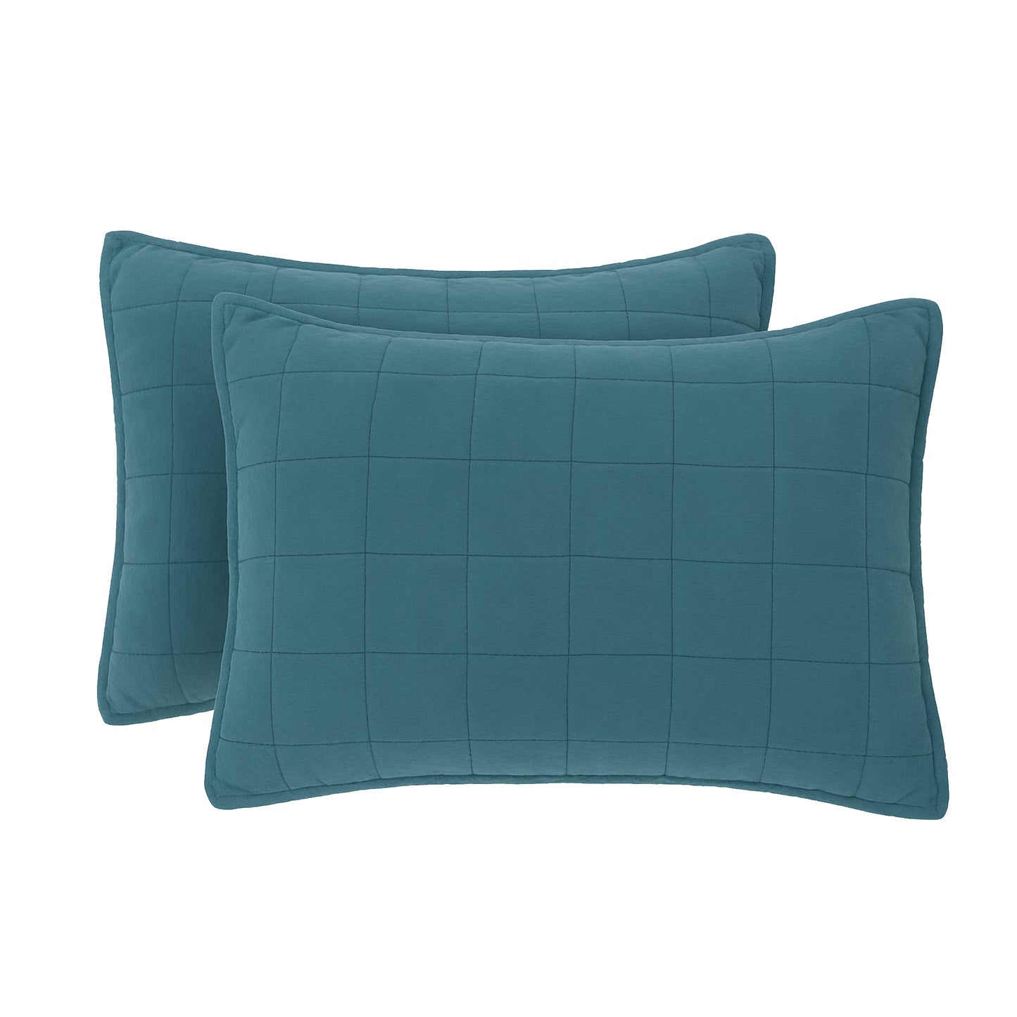 European Linen Grid Quilted Shams