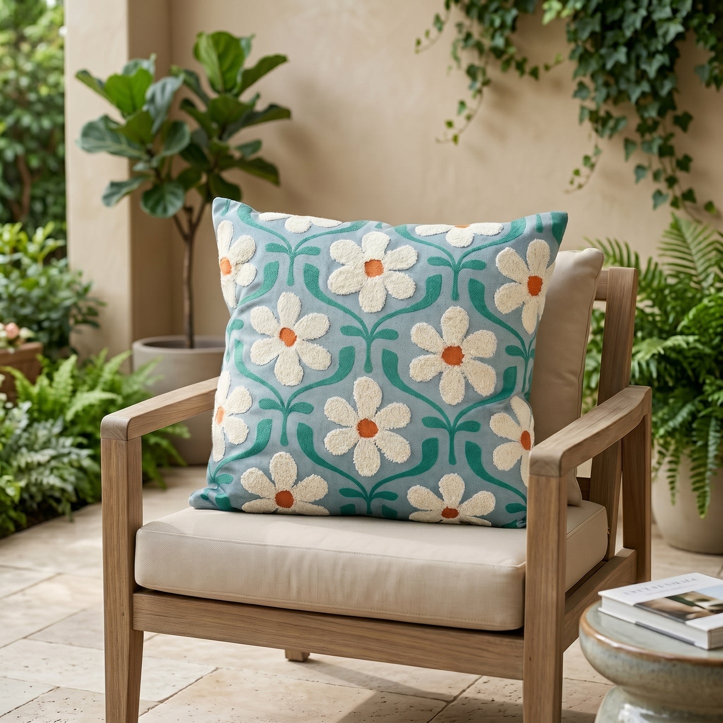 Cushion Cover Daisy Green