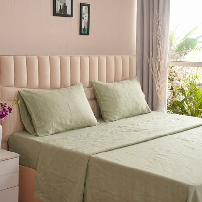 European Linen Flat Sheet set