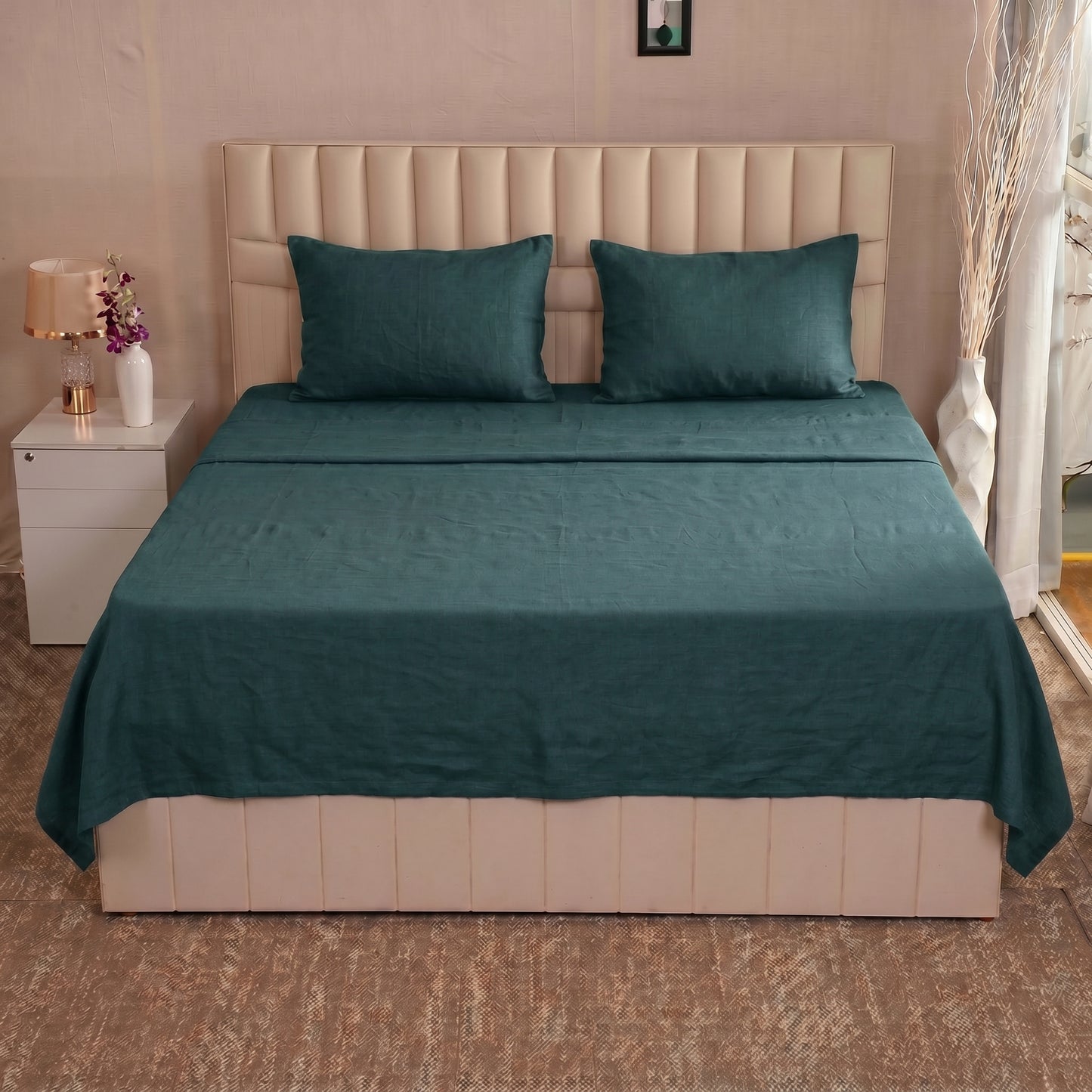 European Linen Flat Sheet set