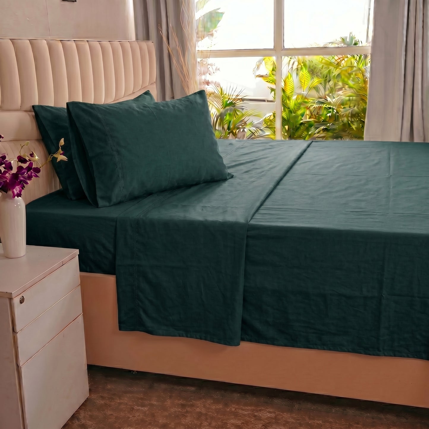 European Linen Flat Sheet set
