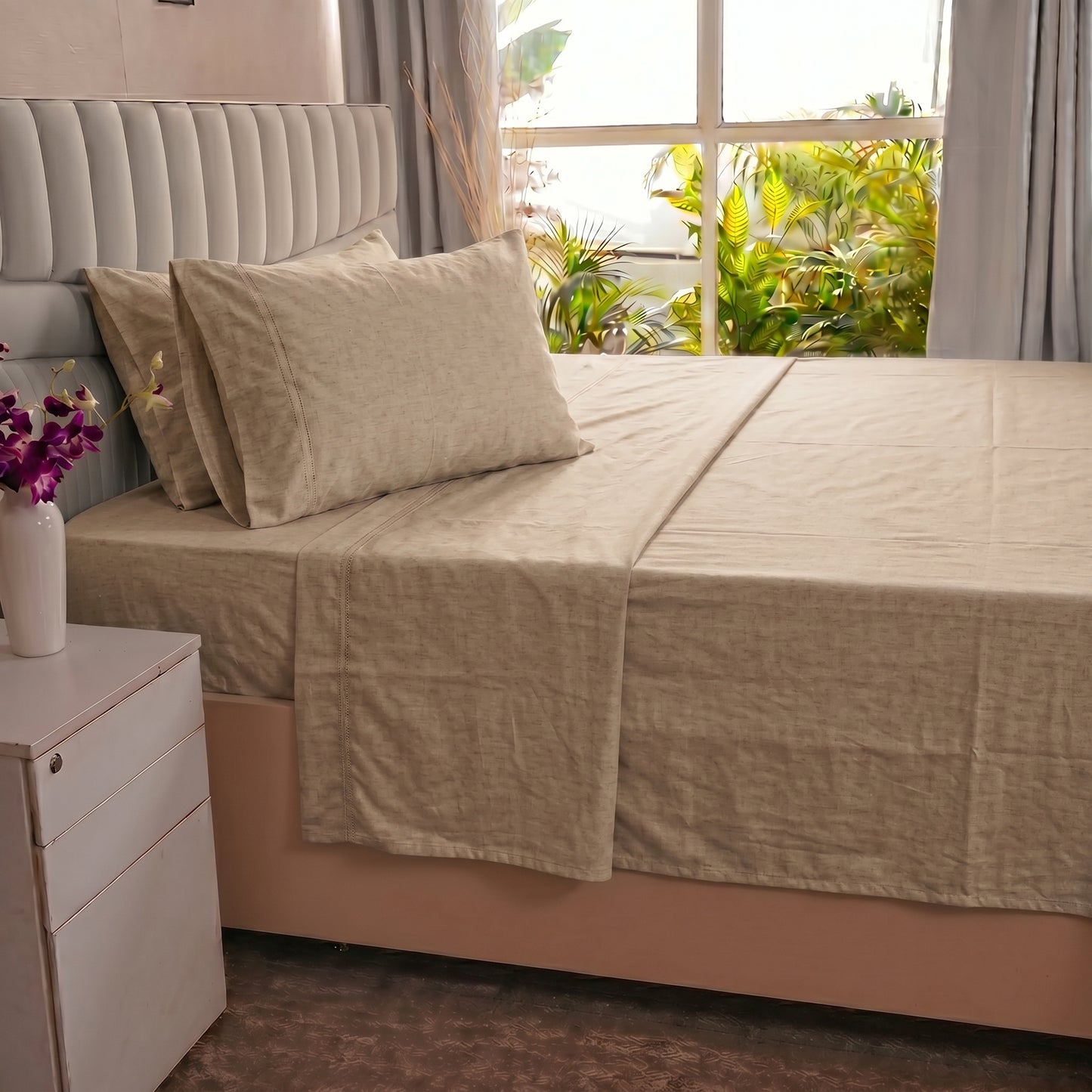 European Linen Flat Sheet set