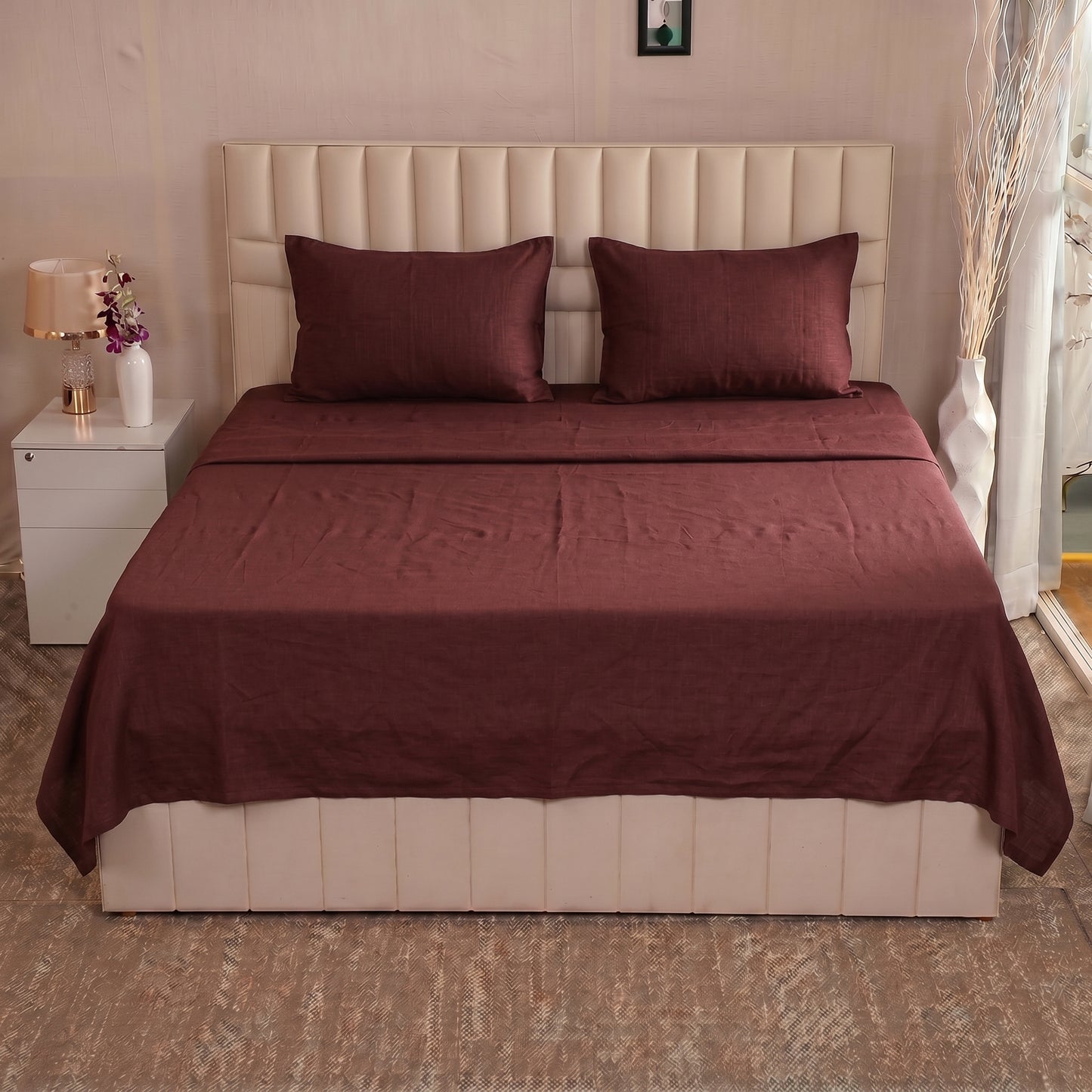 European Linen Flat Sheet set
