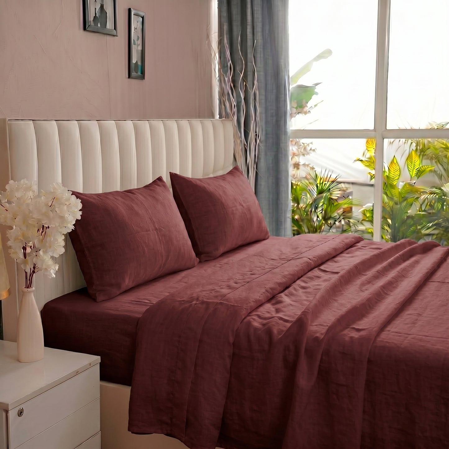 European Linen Flat Sheet set