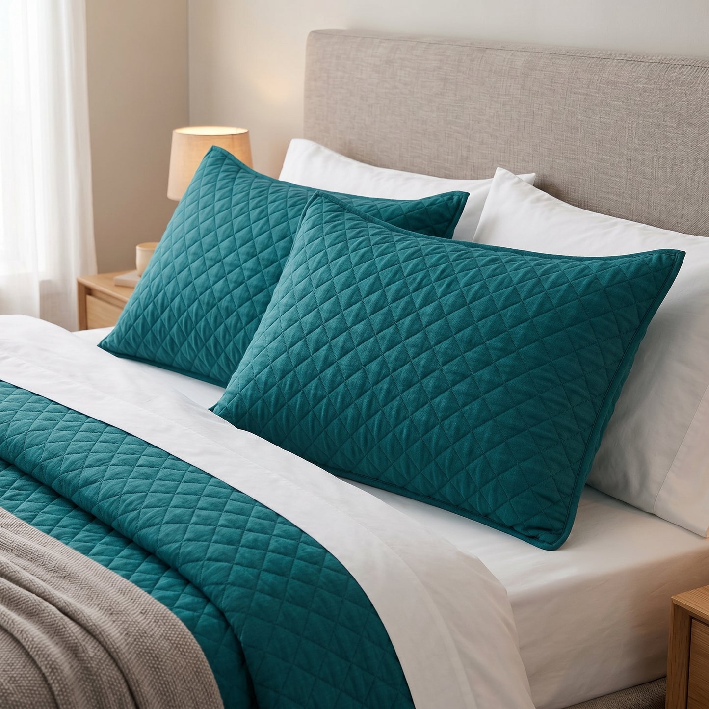 Cotton Diamond Quilted Shams