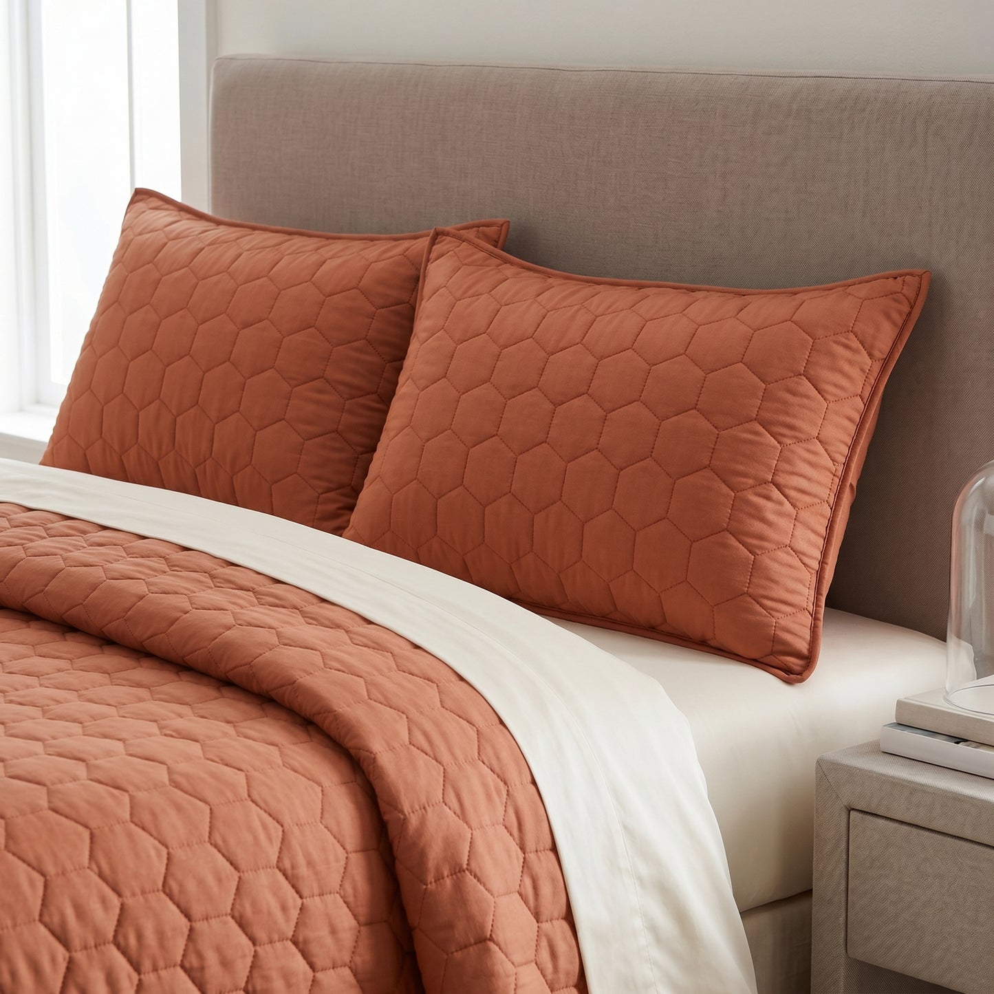 Cotton Honey comb Quilted Shams