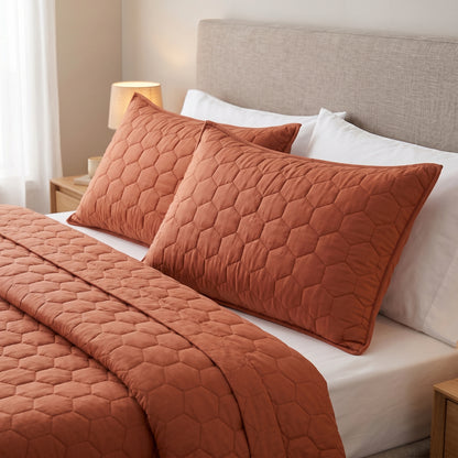 Cotton Honey comb Quilt set