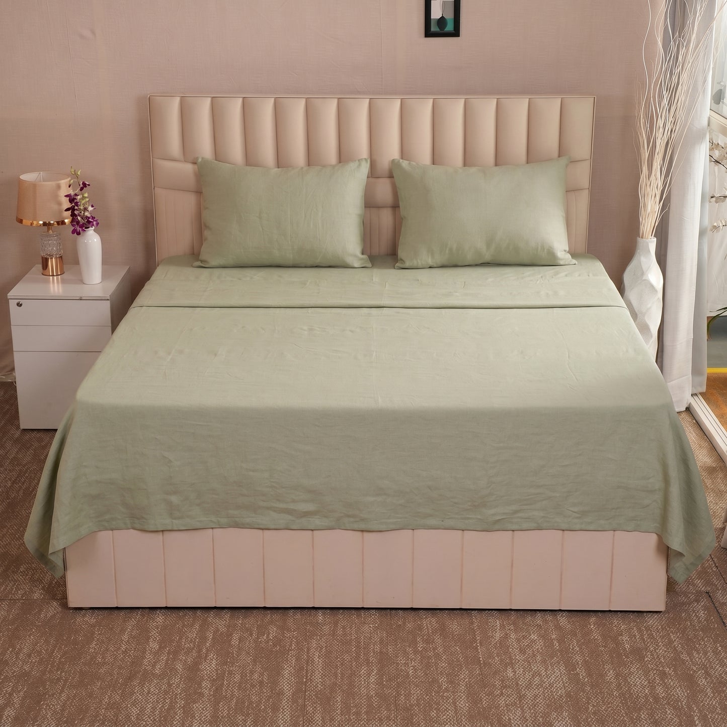 European Linen Flat Sheet set