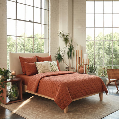 Cotton Honey comb Quilt set