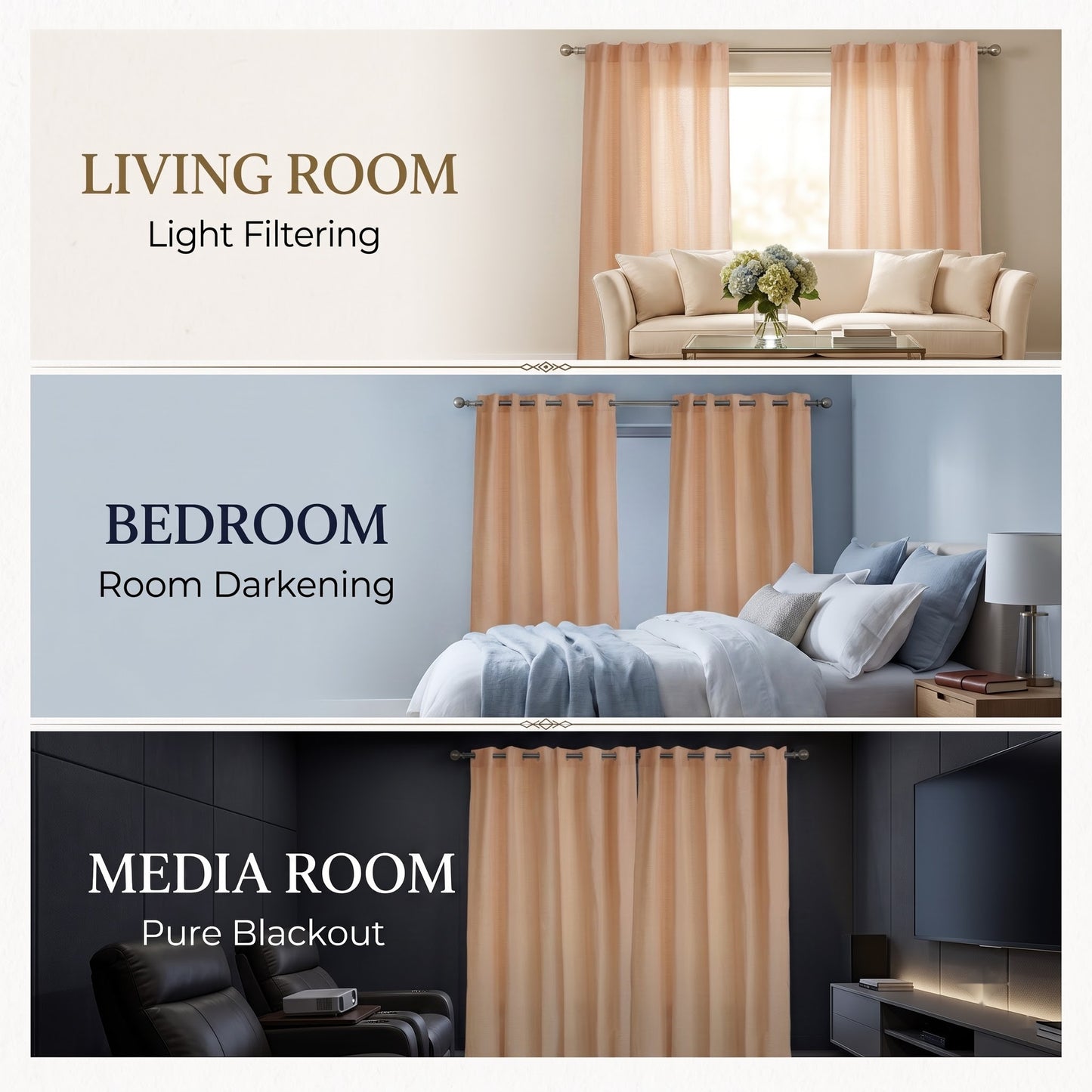 Heavy slub cotton curtain, full panel, Ivory