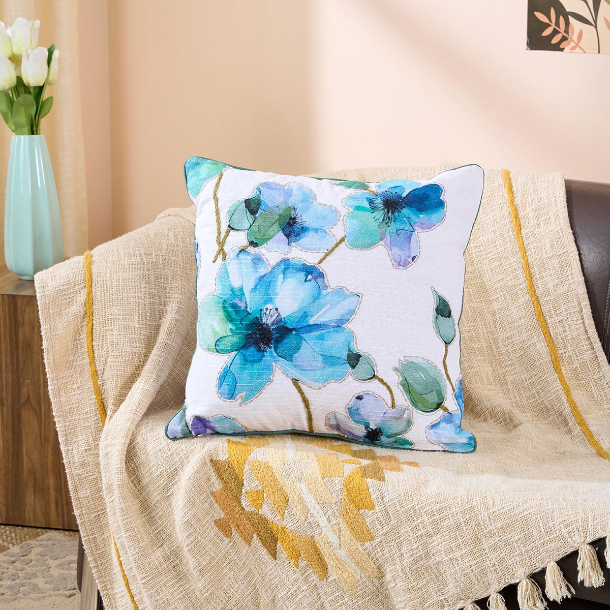 Cushion Cover Dahlia Blue