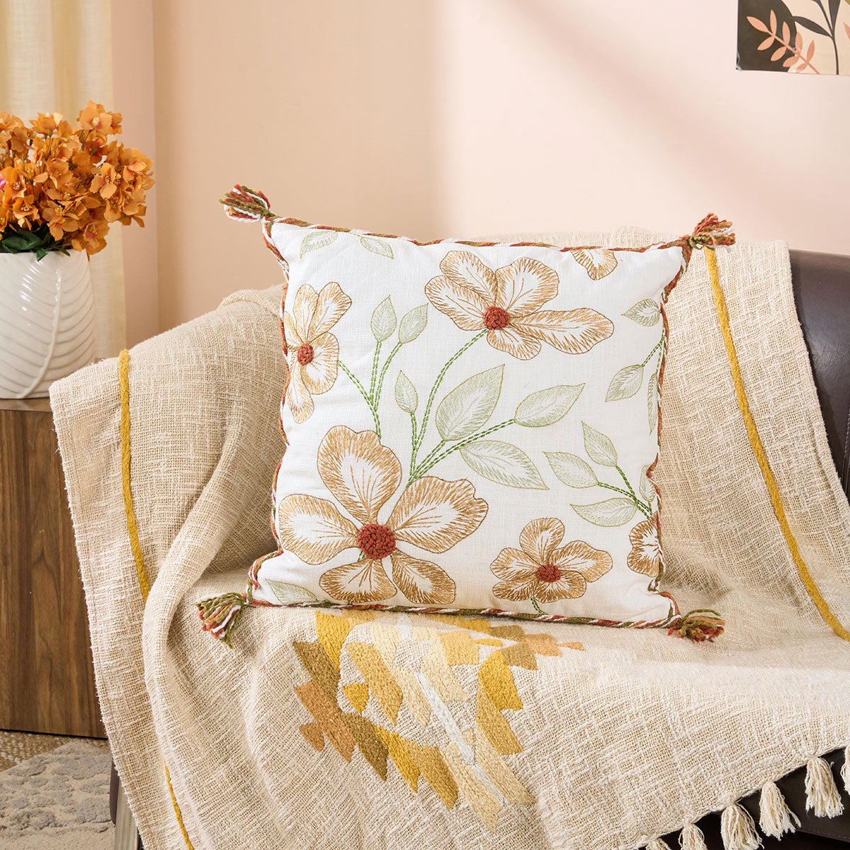 Cushion Cover Daisy Rust