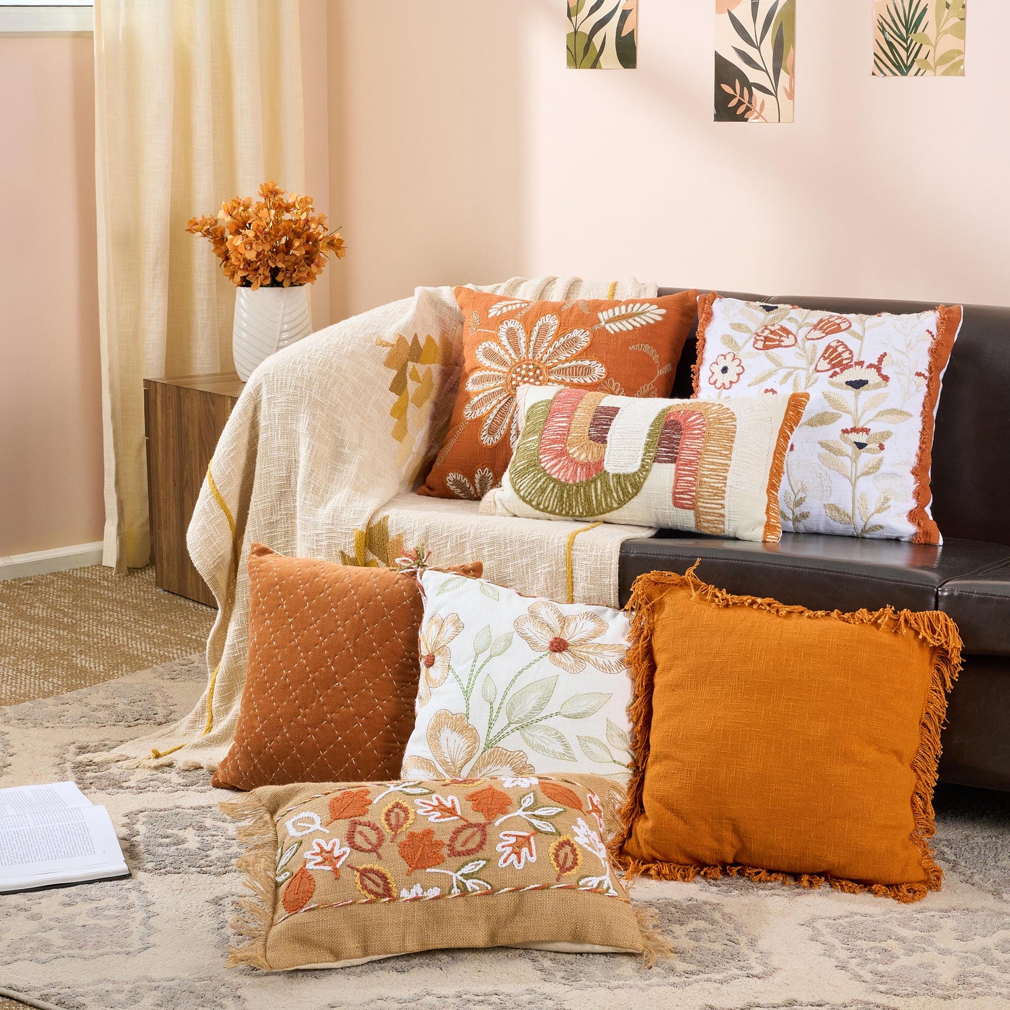 Cushion Cover Daisy Rust